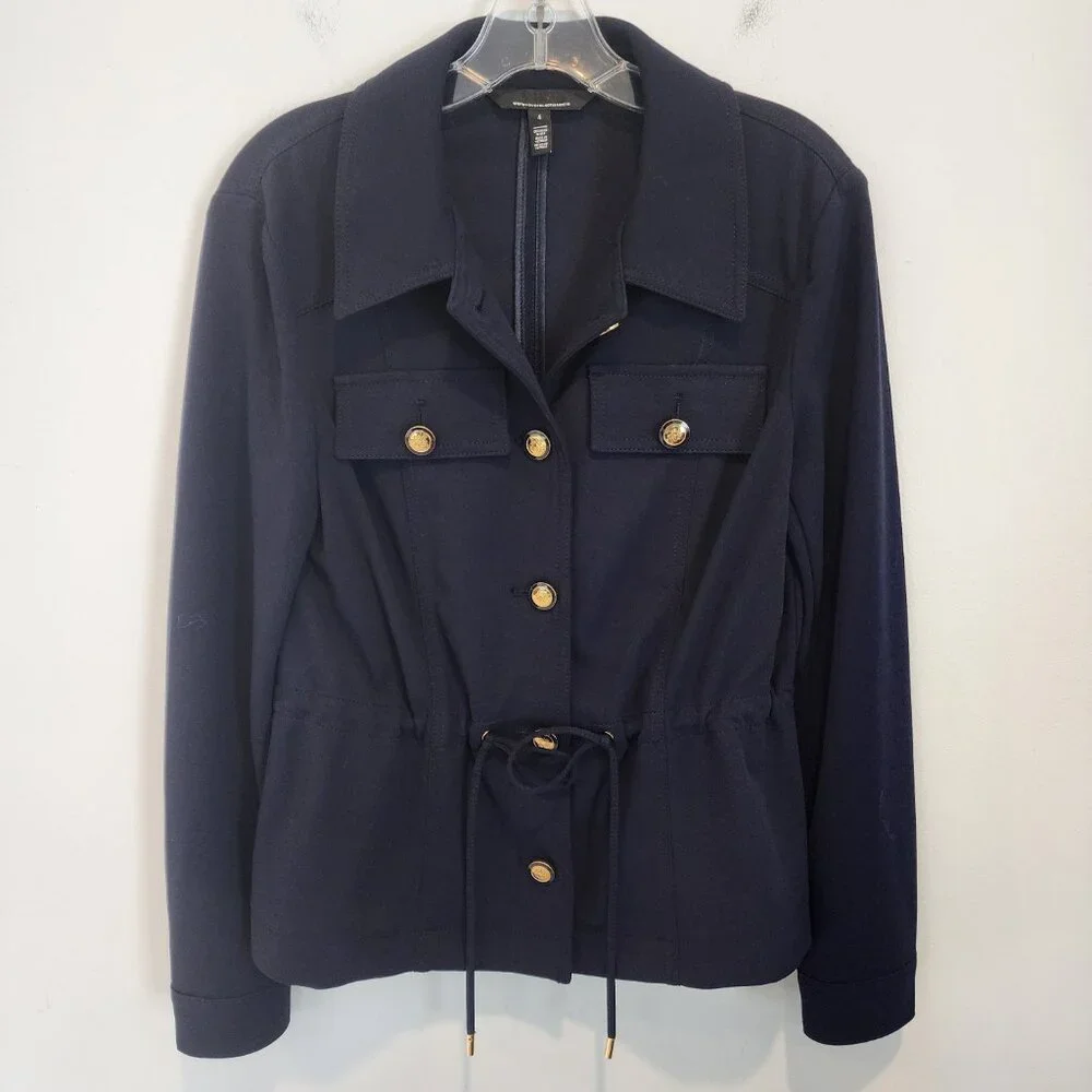 WHBM Tie Waist Shacket, Size 4, Like New - Picture 2 of 8